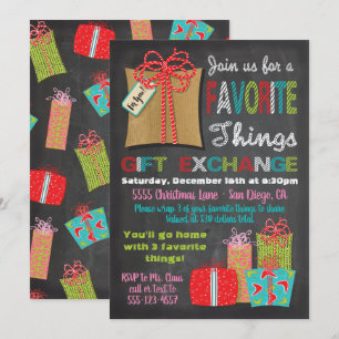 Favoriete kerstcadeauuitwisseling kaart