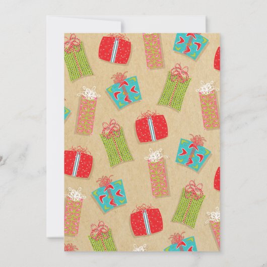 Favoriete kerstcadeauuitwisseling kaart (Achterkant)