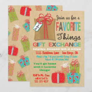 Favoriete kerstcadeauuitwisseling kaart