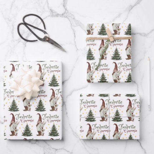 Favoriete kerstkaartjes voor Gnomie Inpakpapier Vel (Voorkant)