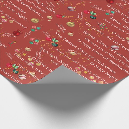 Favoriete kerstliedjes cadeaupapier (Hoek)