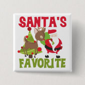 Favoriete kerstman vierkante button 5,1 cm (Voorkant)