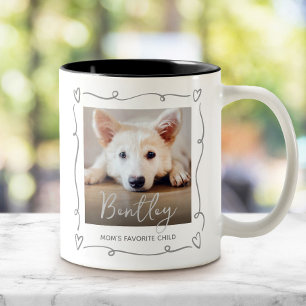 Favoriete kind foto hartgrijze Doodles voor honden Tweekleurige Koffiemok