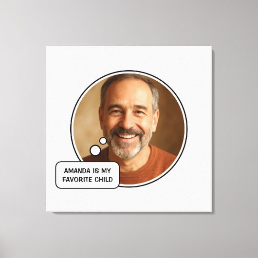 Favoriete kind Funny Dad Vaderdag Canvas Afdruk (Voorkant)