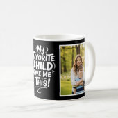 Favoriete kind gaf me dit 2 foto borstel script  koffiemok (Voorkant rechts)