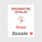 Favoriete Kind met de Uitrusting van de Naam van d Sticker (Vel)
