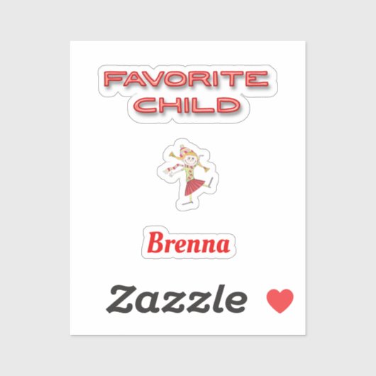 Favoriete Kind met de Uitrusting van de Naam van d Sticker (Vel)