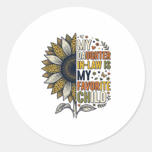 Favoriete kind schoondochter zonnebloem vintage S Ronde Sticker