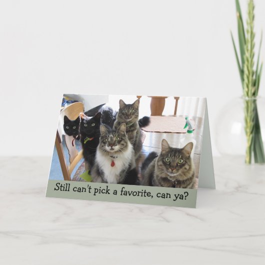 Favoriete Kind Vaderdag Cat Kaart (Voorkant)