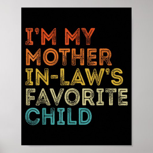 Favoriete kind van schoonmoeder Funny Parent Retro Poster (Voorkant)