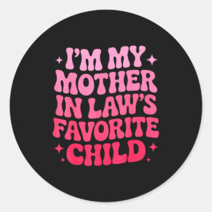 Favoriete kind van schoonmoeder grappige ouder ronde sticker