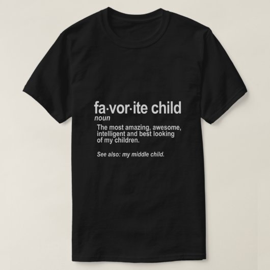 Favoriete kinderdefinitie Funny Mam en Pap Middl T-shirt (Design voorkant)