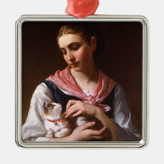 Favoriete Kitten (door Émile Munier) Metalen Ornament (Voorkant)