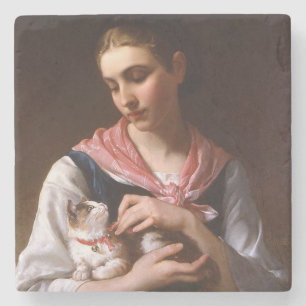 Favoriete Kitten (door Émile Munier) Stenen Onderzetter
