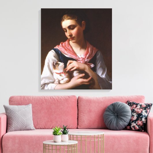 Favoriete kitten (schattig Kat) Canvas Afdruk (Insitu (Woonkamer))