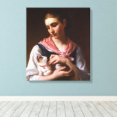 Favoriete kitten (schattig Kat) Canvas Afdruk (Insitu (Houten vloer))