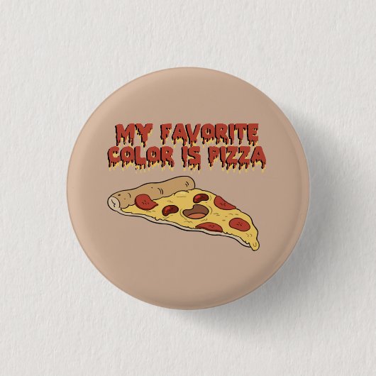 Favoriete kleur is pIzza-toets Ronde Button 3,2 Cm (Voorkant)