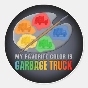 Favoriete kleur is vuilniswagen sticker
