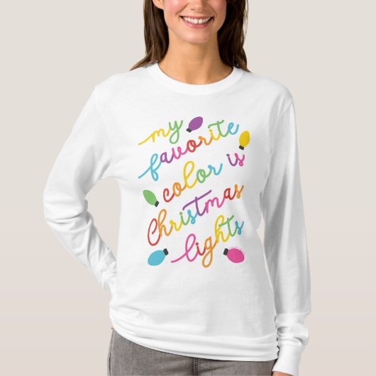 Favoriete kleur Kerstverlichting © GraphicLoveShop T-shirt (Voorkant)