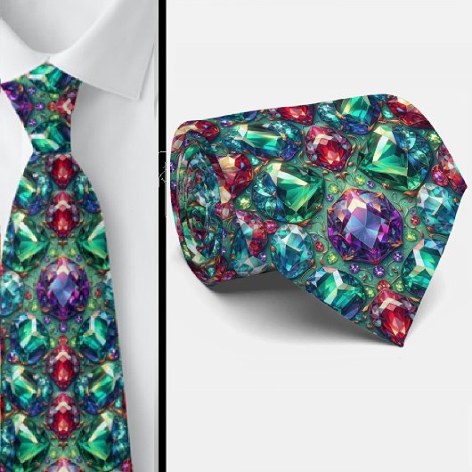 Favoriete Kleuren Edelsteen Patroon Stropdas
