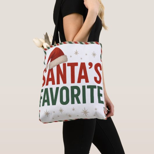 Favoriete Leggings van de Kerstman Tote Bag (Dichtbij)