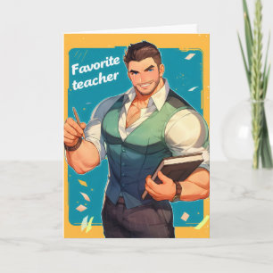 Favoriete Leraar Anime Ikemen Feestdagen Kaart