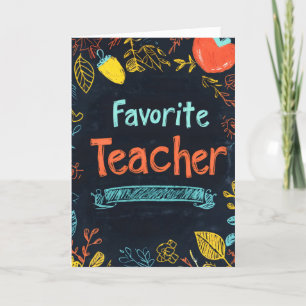 Favoriete leraar Blackboard kleuren Feestdagen Kaart