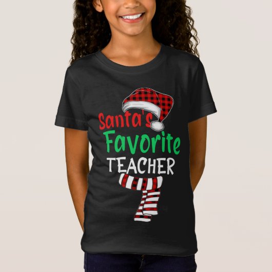 Favoriete leraar grappige kerstkerstkerstkerstkers t-shirt (Voorkant)