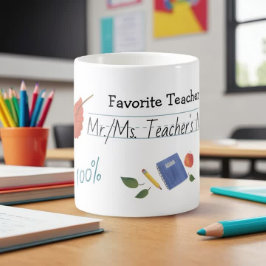 Favoriete leraar Personaliseer Uil Koffiemok