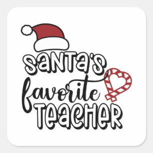 Favoriete leraar Thankful Kerstseizoen Vierkante Sticker