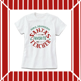 Favoriete leraar voor de kerstman t-shirt