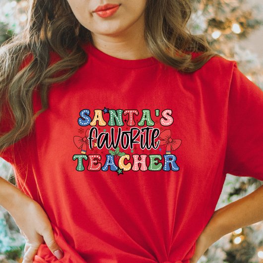 Favoriete leraar voor de kerstman t-shirt