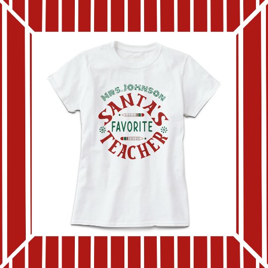 Favoriete leraar voor de kerstman t-shirt