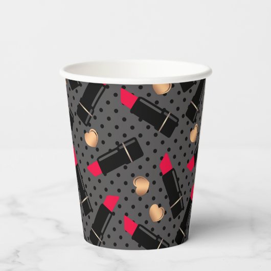 Favoriete lipstick gooit kussen papieren bekers (Achterkant)