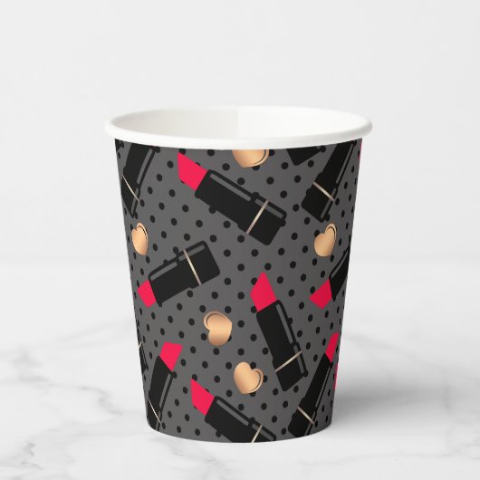 Favoriete lipstick gooit kussen papieren bekers (Links)