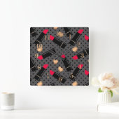 Favoriete lipstick vierkante klok (Huis)