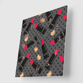 Favoriete lipstick vierkante klok (Hoek)