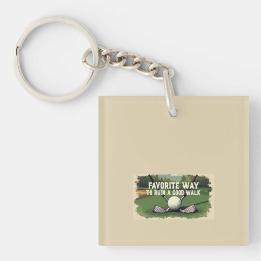 Favoriete manier om een goede golfwandeling te ver sleutelhanger (Voorkant)