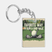 Favoriete manier om een goede golfwandeling te ver sleutelhanger (Voorkant Links)