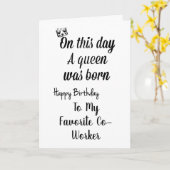 **FAVORiete MEDEWERKER** JE BENT EEN KONINGIN VERJ Kaart (Gele Bloem)