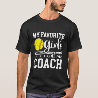 Favoriete Meisjes Noem me Softbal Coach Softbal Co T-shirt