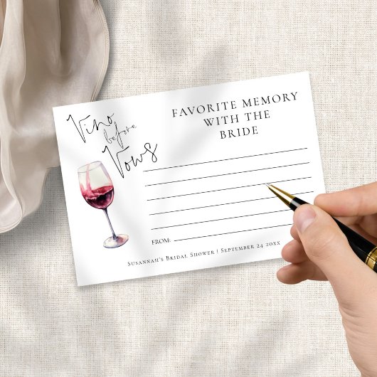 Favoriete Memory Vino voor Vows Vrijgezellenfeest Kaart