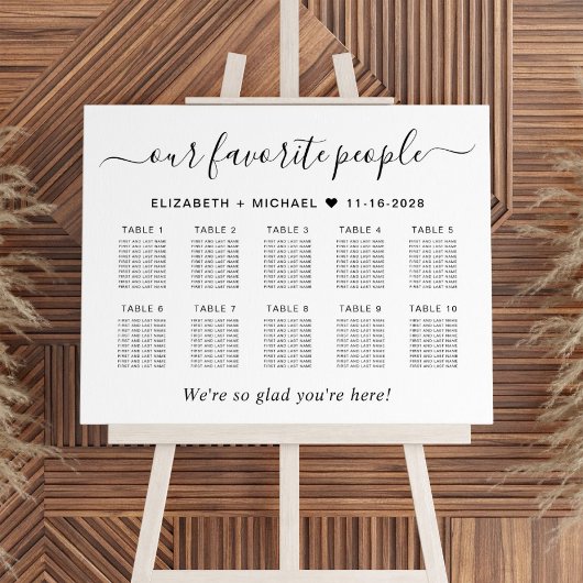 Favoriete Mensen 10 Tafel Bruiloft Zitkaarten Poster