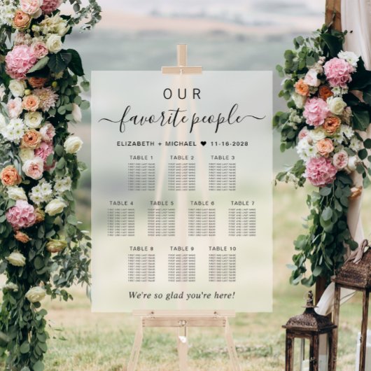 Favoriete Mensen 10 Tafel Bruiloft Zitplaatsen Fro Acryl Bord