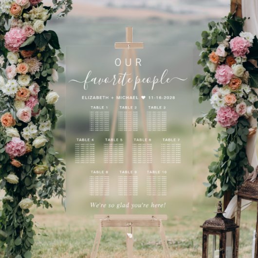 Favoriete Mensen 10 Tafel Bruiloft Zitplaatsen Wis Acryl Bord