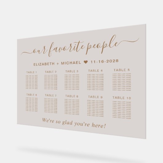 Favoriete Mensen 10 Tafel Taupe Bruiloft Zitplaats Acryl Bord (Hoek)
