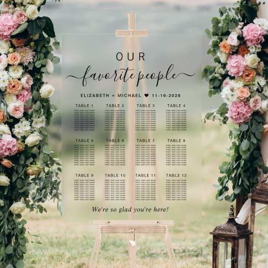 Favoriete Mensen 12 Tafel Bruiloft Zitplaatsen Acryl Bord