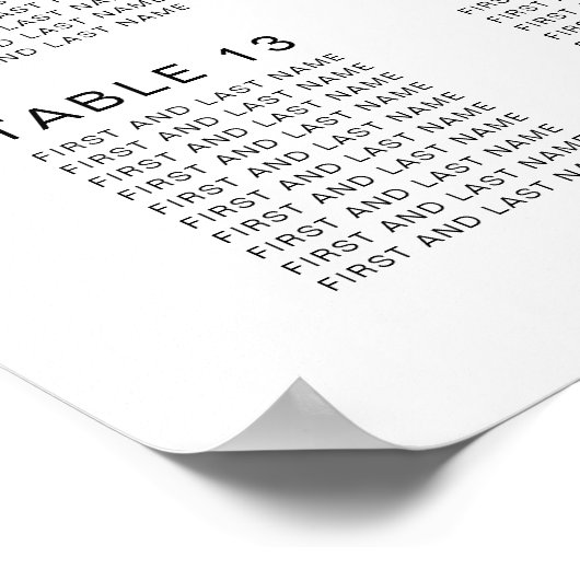 Favoriete Mensen 16 Tafel Bruiloft Zitkaarten Poster (Hoek)