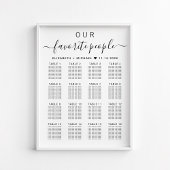 Favoriete Mensen 16 Tafel Bruiloft Zitkaarten Poster