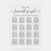 Favoriete Mensen 16 Tafel Bruiloft Zitplaatsen Acryl Bord (Voorkant)